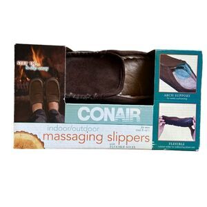 NWB Conair Massaging Brown Slipper Slip On Size 8-10
